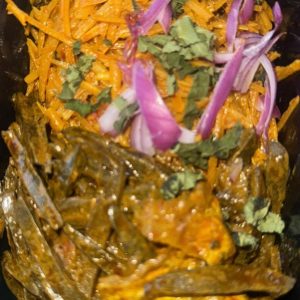 Abacha with ugba and stock fish