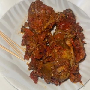 Plate of peppered chicken