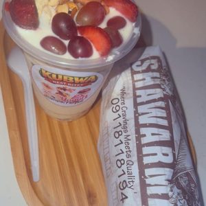 Yogurt and shawamah